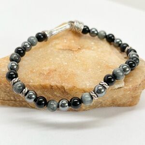 John Hardy Hematite, Eagle Eye and Onyx Beaded Bracelet